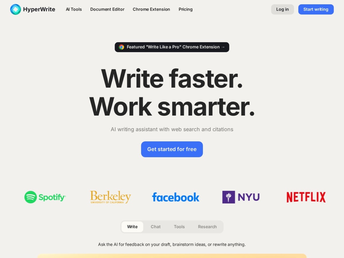 HyperWrite Personal Assistant — главная страница сайта
