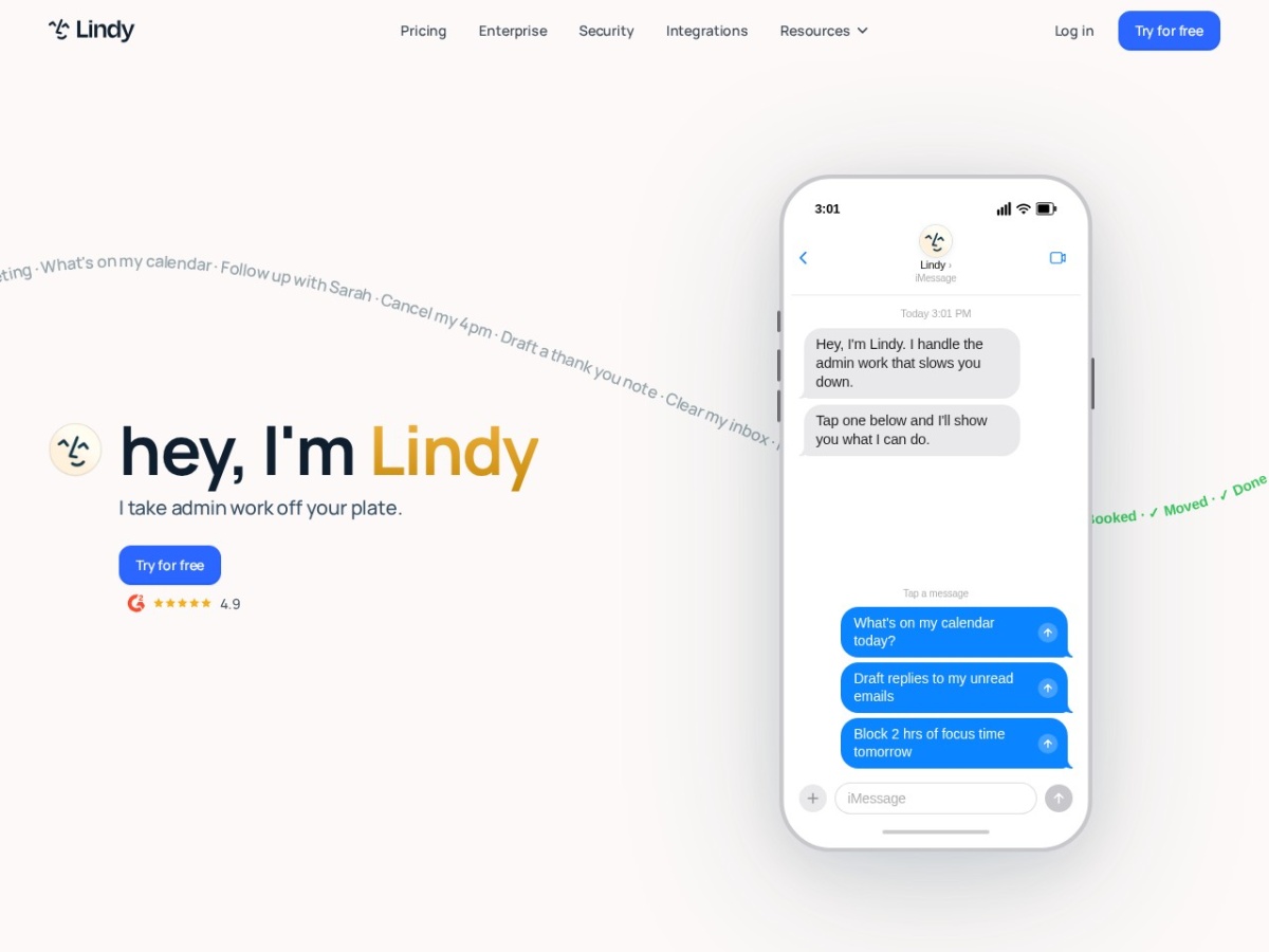 Lindy — главная страница сайта