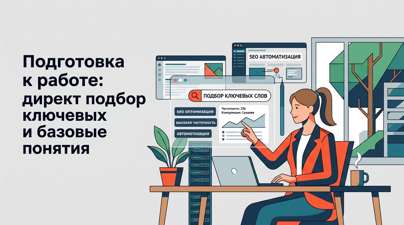 Специалист вводит поисковые запросы в интерфейсе сервиса Яндекс Вордстат для настройки кампании и эффективного подбора ключевых слов в Директе