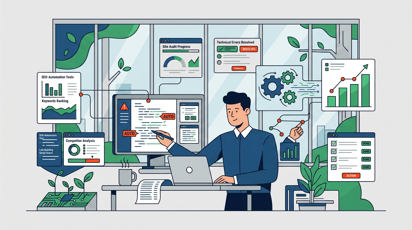 SEO-специалист анализирует графики эффективности сайта и составляет план работ, подтверждая что сео это должность с четким списком задач